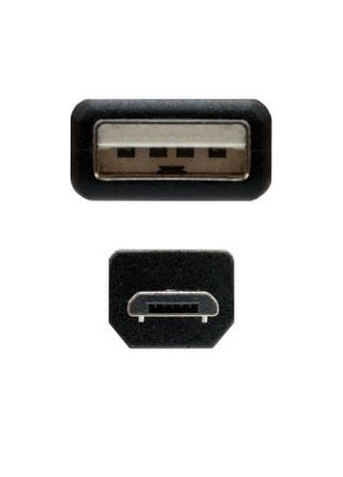 Cable USB 2.0 Nanocable 10.01.0500/ USB Macho - MicroUSB Macho/ 80cm/ Negro - Tiensol