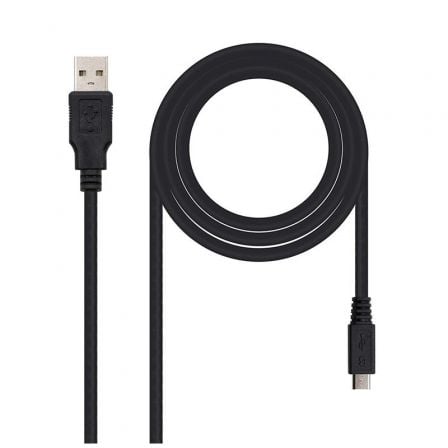 Cable USB 2.0 Nanocable 10.01.0501/ USB Macho - MicroUSB Macho/ 1.8m/ Negro - Tiensol