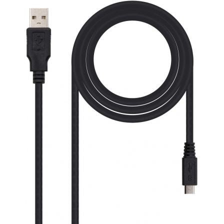 Cable USB 2.0 Nanocable 10.01.0503/ USB Macho - MicroUSB Macho/ 3m/ Negro - Tiensol