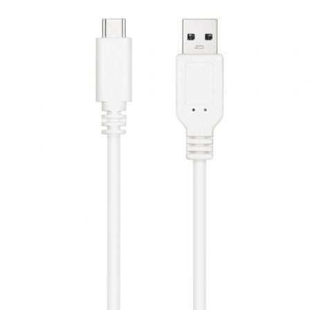 Cable USB 2.0 Nanocable 10.01.2100 - W/ USB Tipo - C Macho - USB Macho/ 50cm/ Blanco - Tiensol