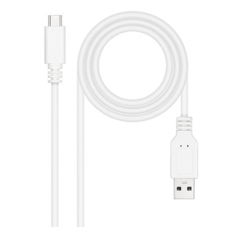 Cable USB 2.0 Nanocable 10.01.2100 - W/ USB Tipo - C Macho - USB Macho/ 50cm/ Blanco - Tiensol