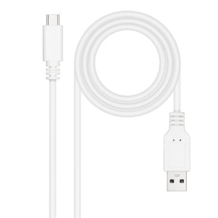 Cable USB 2.0 Nanocable 10.01.2101 - L150 - W/ USB Tipo - C Macho - USB Macho/ 1.5m/ Blanco - Tiensol