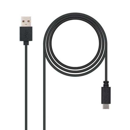 Cable USB 2.0 Nanocable 10.01.2101/ USB Tipo - C Macho - USB Macho/ 1m/ Negro - Tiensol