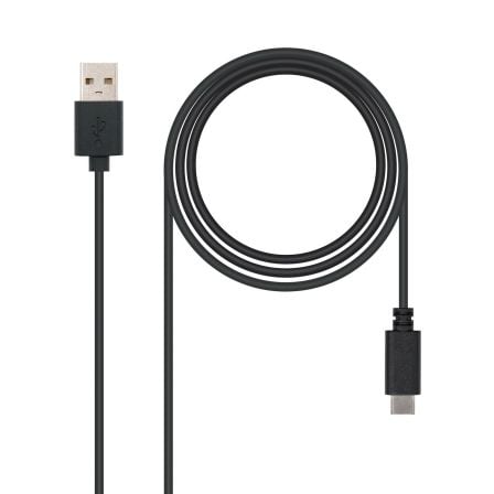 Cable USB 2.0 Nanocable 10.01.2102/ USB Tipo - C Macho - USB Macho/ 2m/ Negro - Tiensol