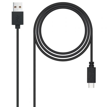 Cable USB 2.0 Nanocable 10.01.2103/ USB Macho - USB Tipo - C Macho/ 3m/ Negro - Tiensol