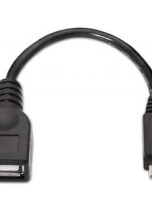 Cable USB 2.0 Nanocable 10.01.3500/ MicroUSB Macho - USB Hembra/ 15cm/ Negro - Tiensol