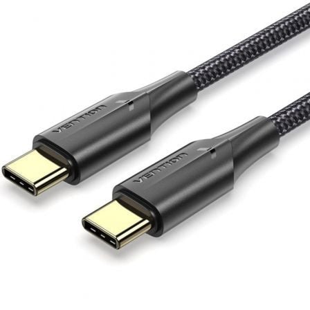 Cable USB 2.0 Tipo - C 3A Vention TAUBF/ USB Tipo - C Macho - USB Tipo - C Macho/ Hasta 60W/ 480Mbps/ 1m/ Negro - Tiensol