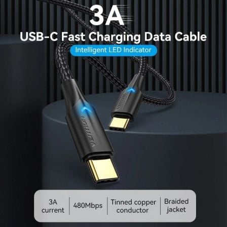 Cable USB 2.0 Tipo - C 3A Vention TAUBF/ USB Tipo - C Macho - USB Tipo - C Macho/ Hasta 60W/ 480Mbps/ 1m/ Negro - Tiensol