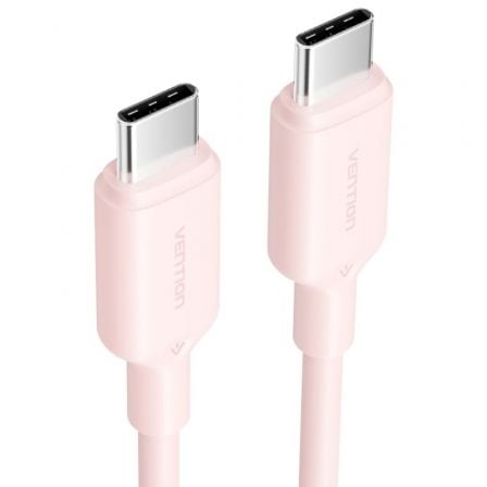 Cable USB 2.0 Tipo - C 3A Vention TRCPF/ USB Tipo - C Macho - USB Tipo - C Macho/ Hasta 60W/ 480Mbps/ 1m/ Rosa - Tiensol