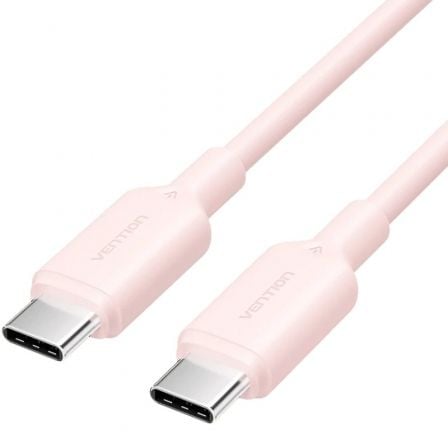 Cable USB 2.0 Tipo - C 3A Vention TRCPF/ USB Tipo - C Macho - USB Tipo - C Macho/ Hasta 60W/ 480Mbps/ 1m/ Rosa - Tiensol