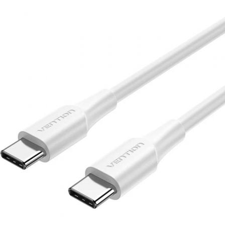 Cable USB 2.0 Tipo - C 3A Vention TRCWH/ USB Tipo - C Macho - USB Tipo - C Macho/ Hasta 60W/ 480Mbps/ 2m/ Blanco - Tiensol