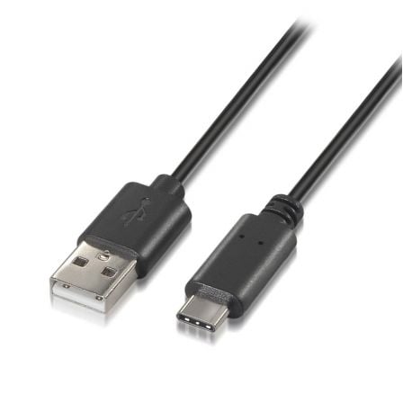 Cable USB 2.0 Tipo - C Aisens A107 - 0050/ USB Tipo - C Macho - USB Macho/ Hasta 9W/ 625Mbps/ 50cm/ Negro - Tiensol