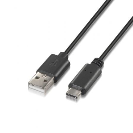 Cable USB 2.0 Tipo - C Aisens A107 - 0051/ USB Tipo - C Macho - USB Macho/ Hasta 9W/ 625Mbps/ 1m/ Negro - Tiensol