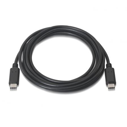 Cable USB 2.0 Tipo - C Aisens A107 - 0058/ USB Tipo - C Macho - USB Tipo - C Macho/ Hasta 9W/ 625Mbps/ 3m/ Negro - Tiensol