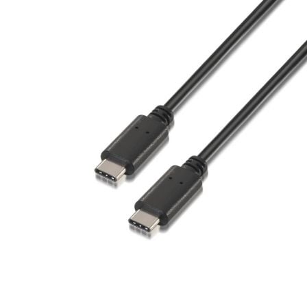 Cable USB 2.0 Tipo - C Aisens A107 - 0058/ USB Tipo - C Macho - USB Tipo - C Macho/ Hasta 9W/ 625Mbps/ 3m/ Negro - Tiensol