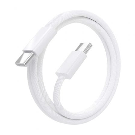 Cable USB 2.0 Tipo - C Aisens A107 - 0855/ USB Tipo - C Macho - USB Macho/ Hasta 60W/ 480Mbps/ 1m/ Blanco - Tiensol