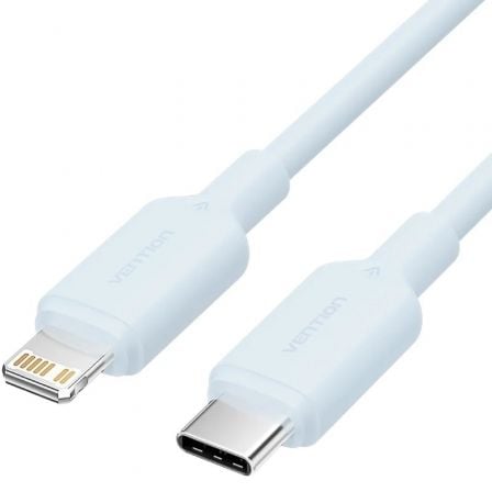 Cable USB 2.0 Tipo - C Lightning Vention LAKSF/ USB Tipo - C Macho - Lightning Macho/ Hasta 27W/ 480Mbps/ 1m/ Azul - Tiensol