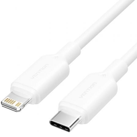 Cable USB 2.0 Tipo - C Lightning Vention LAKWH/ USB Tipo - C Macho - Lightning Macho/ Hasta 27W/ 480Mbps/ 2m/ Blanco - Tiensol