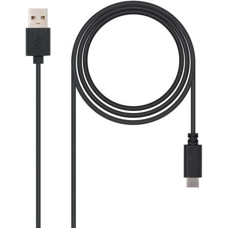 Cable USB 2.0 Tipo - C Nanocable 10.01.2100/ USB Tipo - C Macho - USB Macho/ 50cm/ Negro - Tiensol