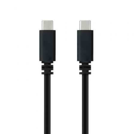 Cable USB 2.0 Tipo - C Nanocable 10.01.2301 - L150/ USB Tipo - C Macho - USB Tipo - C Macho/ 480Mbps/ 1.5m/ Negro - Tiensol