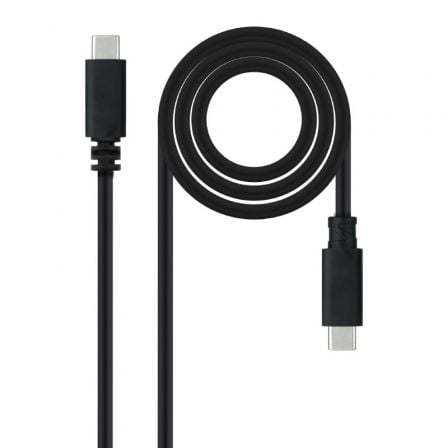 Cable USB 2.0 Tipo - C Nanocable 10.01.2301 - L150/ USB Tipo - C Macho - USB Tipo - C Macho/ 480Mbps/ 1.5m/ Negro - Tiensol