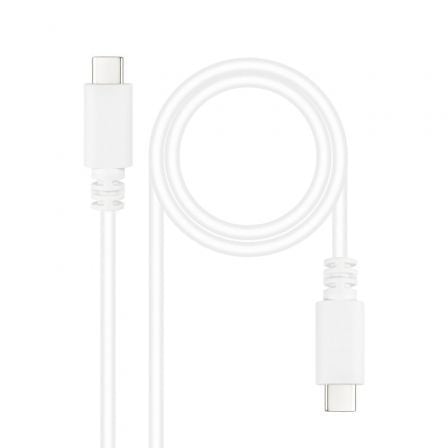 Cable USB 2.0 Tipo - C Nanocable 10.01.2301 - L150 - W/ USB Tipo - C Macho - USB Tipo - C Macho/ 480Mbps/ 1.5m/ Blanco - Tiensol