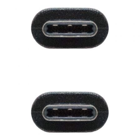 Cable USB 2.0 Tipo - C Nanocable 10.01.2301/ USB Tipo - C Macho - USB Tipo - C Macho/ 1m/ Negro - Tiensol