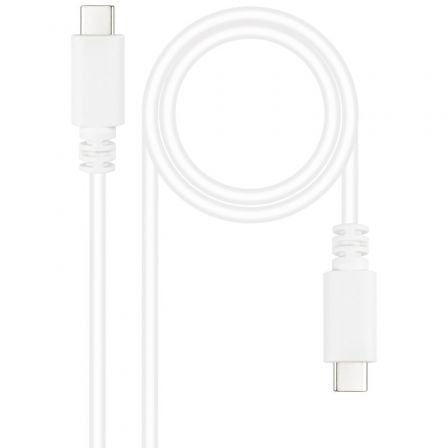 Cable USB 2.0 Tipo - C Nanocable 10.01.2301 - W/ USB Tipo - C Macho - USB Tipo - C Macho/ 480Mbps/ 1m/ Blanco - Tiensol