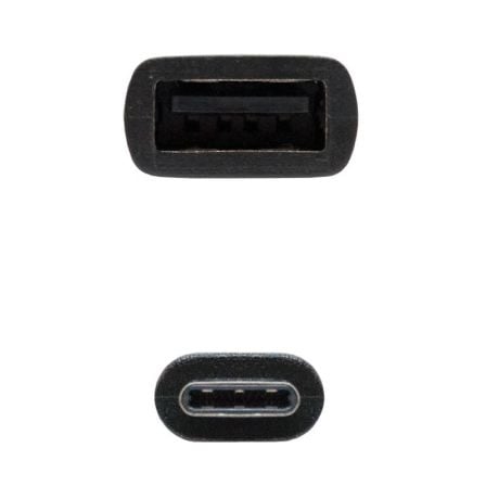 Cable USB 2.0 Tipo - C Nanocable 10.01.2400/ USB Tipo - C Macho - USB Hembra/ 15cm/ Negro - Tiensol