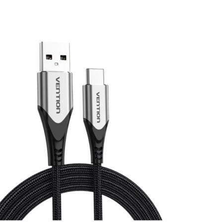 Cable USB 2.0 Tipo - C Vention CODHC/ USB Macho - USB Tipo - C Macho/ Hasta 60W/ 480Mbps/ 25cm/ Gris - Tiensol