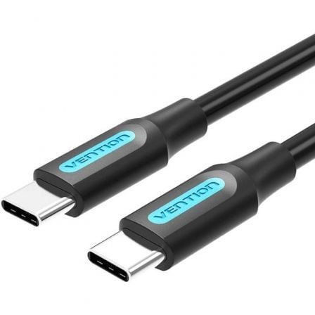 Cable USB 2.0 Tipo - C Vention COSBD/ USB Tipo - C Macho - USB Tipo - C Macho/ Hasta 60W/ 480Mbps/ 50cm/ Negro - Tiensol