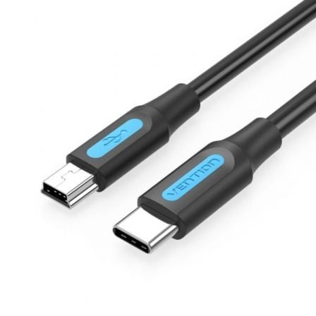 Cable USB 2.0 Tipo - C Vention COWBD/ USB Tipo - C Macho - MiniUSB Macho/ Hasta 10W/ 480Mbps/ 50cm/ Negro - Tiensol