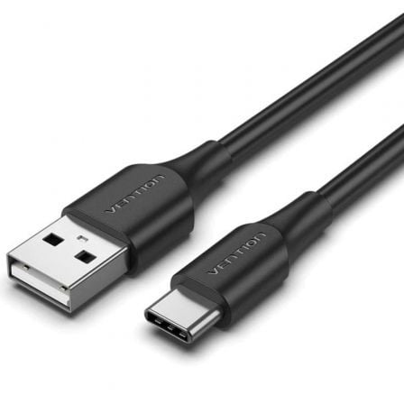 Cable USB 2.0 Tipo - C Vention CTHBC/ USB Tipo - C Macho - USB Macho/ Hasta 60W/ 480Mbps/ 25cm/ Negro - Tiensol