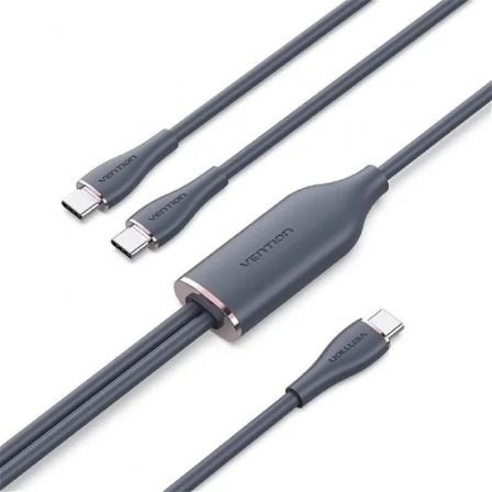 Cable USB 2.0 Tipo - C Vention CTMBG/ USB Tipo - C Macho - 2 x USB Tipo - C Macho/ Hasta 100W/ 480Mbps/ 1.5m/ Negro - Tiensol