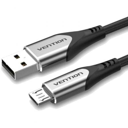 Cable USB 2.0 Vention COAHC/ USB Macho - MicroUSB Macho/ Hasta 60W/ 480Mbps/ 25cm/ Gris - Tiensol