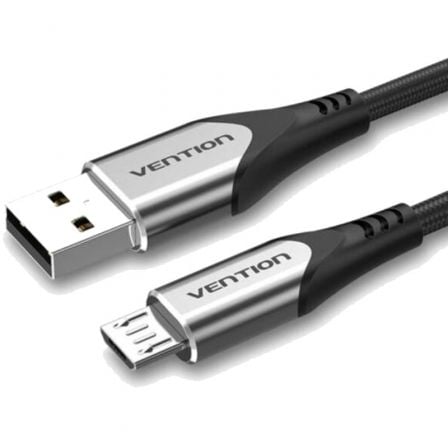 Cable USB 2.0 Vention COAHD/ USB Macho - MicroUSB Macho/ Hasta 60W/ 480Mbps/ 50cm/ Gris - Tiensol