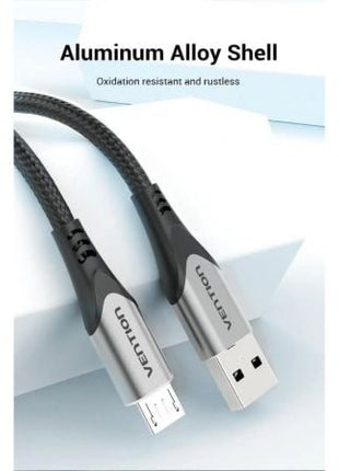 Cable USB 2.0 Vention COAHG/ USB Macho - MicroUSB Macho/ Hasta 60W/ 480Mbps/ 1.5m/ Gris - Tiensol