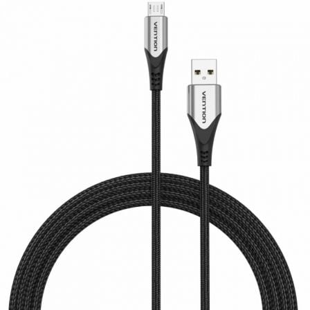 Cable USB 2.0 Vention COAHH/ microUSB Macho - USB Macho/ Hasta 60W/ 480Mbps/ 2m/ Gris - Tiensol