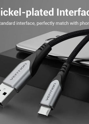 Cable USB 2.0 Vention COCHD/ USB Macho - MicroUSB Macho/ 480Mbps/ 50cm/ Negro - Tiensol