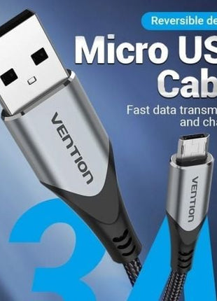 Cable USB 2.0 Vention COCHD/ USB Macho - MicroUSB Macho/ 480Mbps/ 50cm/ Negro - Tiensol