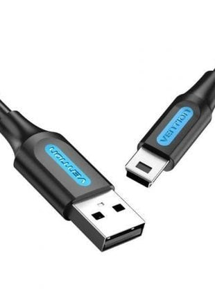 Cable USB 2.0 Vention COMBD/ USB Macho - MiniUSB Macho/ Hasta 10W/ 480Mbps/ 50cm/ Negro - Tiensol