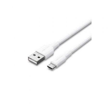 Cable USB 2.0 Vention CTIWF/ USB Macho - MicroUSB Macho/ Hasta 60W/ 480Mbps/ 1m/ Blanco - Tiensol