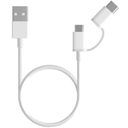 Cable USB 2.0 Xiaomi Mi 2 - in - 1 USB Cable SJV4082TY USB Macho - Micro USB Macho/ USB Tipo - C Macho/ 1m/ Blanco - Tiensol