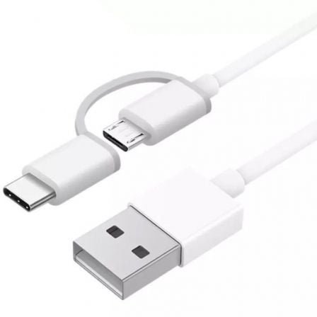 Cable USB 2.0 Xiaomi Mi 2 - in - 1 USB Cable SJV4082TY USB Macho - Micro USB Macho/ USB Tipo - C Macho/ 1m/ Blanco - Tiensol