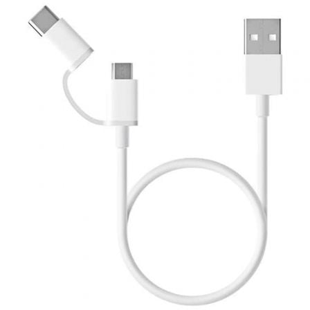 Cable USB 2.0 Xiaomi SJV4083TY/ USB Macho - Micro USB Macho/ USB Tipo - C Macho/ 30cm/ Blanco - Tiensol