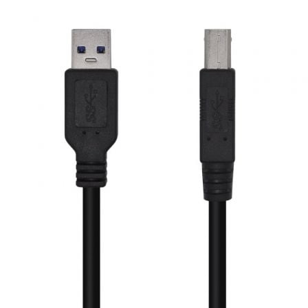 Cable USB 3.0 Impresora Aisens A105 - 0444/ USB Tipo - B Macho - USB Macho/ 2m/ Negro - Tiensol