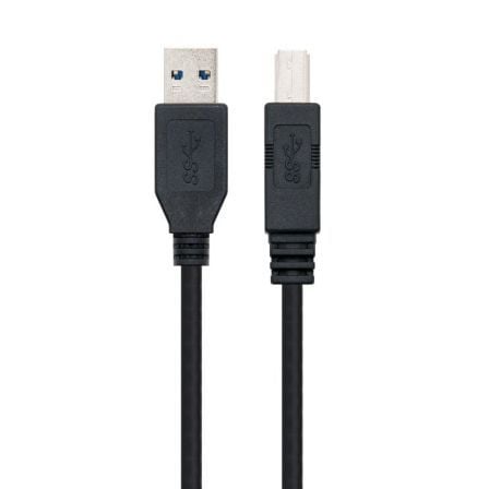 Cable USB 3.0 Impresora Nanocable 10.01.0802 - BK/ USB Tipo - B Macho - USB Macho/ 2m/ Negro - Tiensol