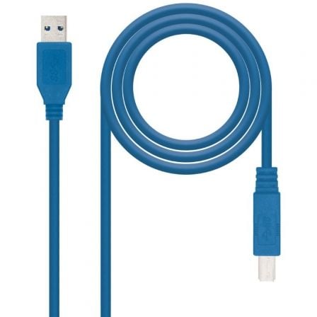 Cable USB 3.0 Impresora Nanocable 10.01.0802 - BL/ USB Tipo - B Macho - USB Macho/ 2m/ Azul - Tiensol