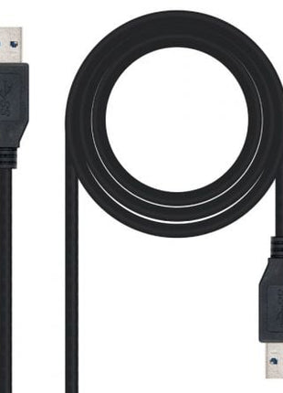 Cable USB 3.0 Nanocable 10.01.1001 - BK/ USB Macho - USB Macho/ 1m/ Negro - Tiensol