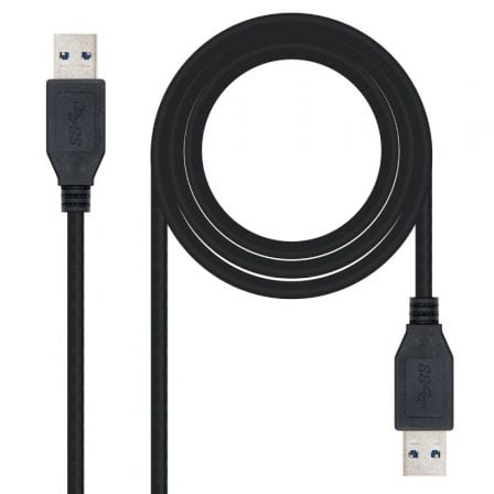 Cable USB 3.0 Nanocable 10.01.1001 - BK/ USB Macho - USB Macho/ 1m/ Negro - Tiensol